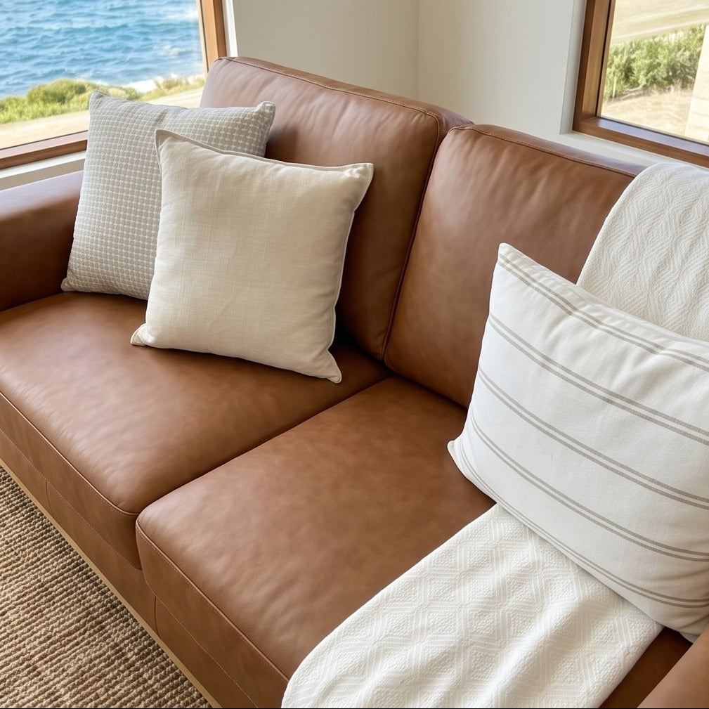 Bliss 3 Seater In Tan Leather