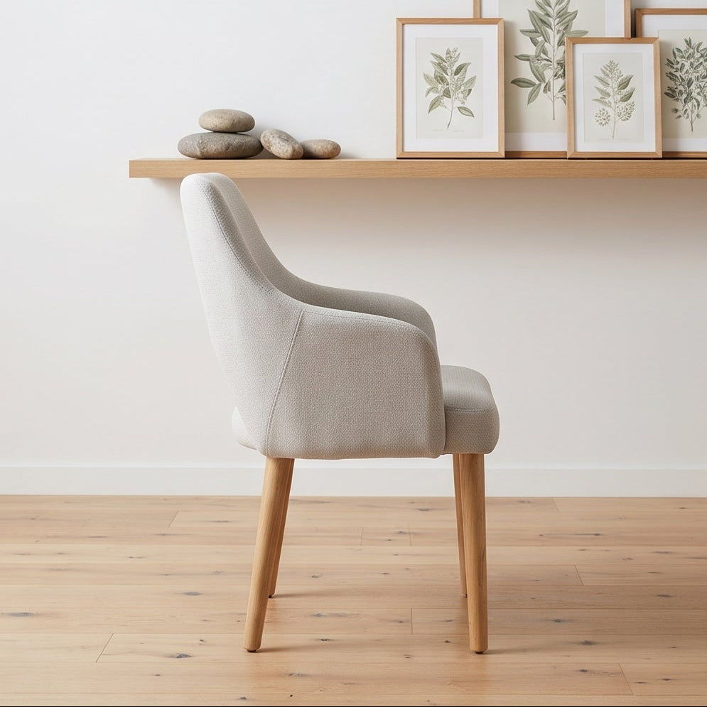 Clinton Dining Chair In Natural With Oak Leg