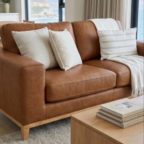 Bliss 2 Seater In Tan Leather