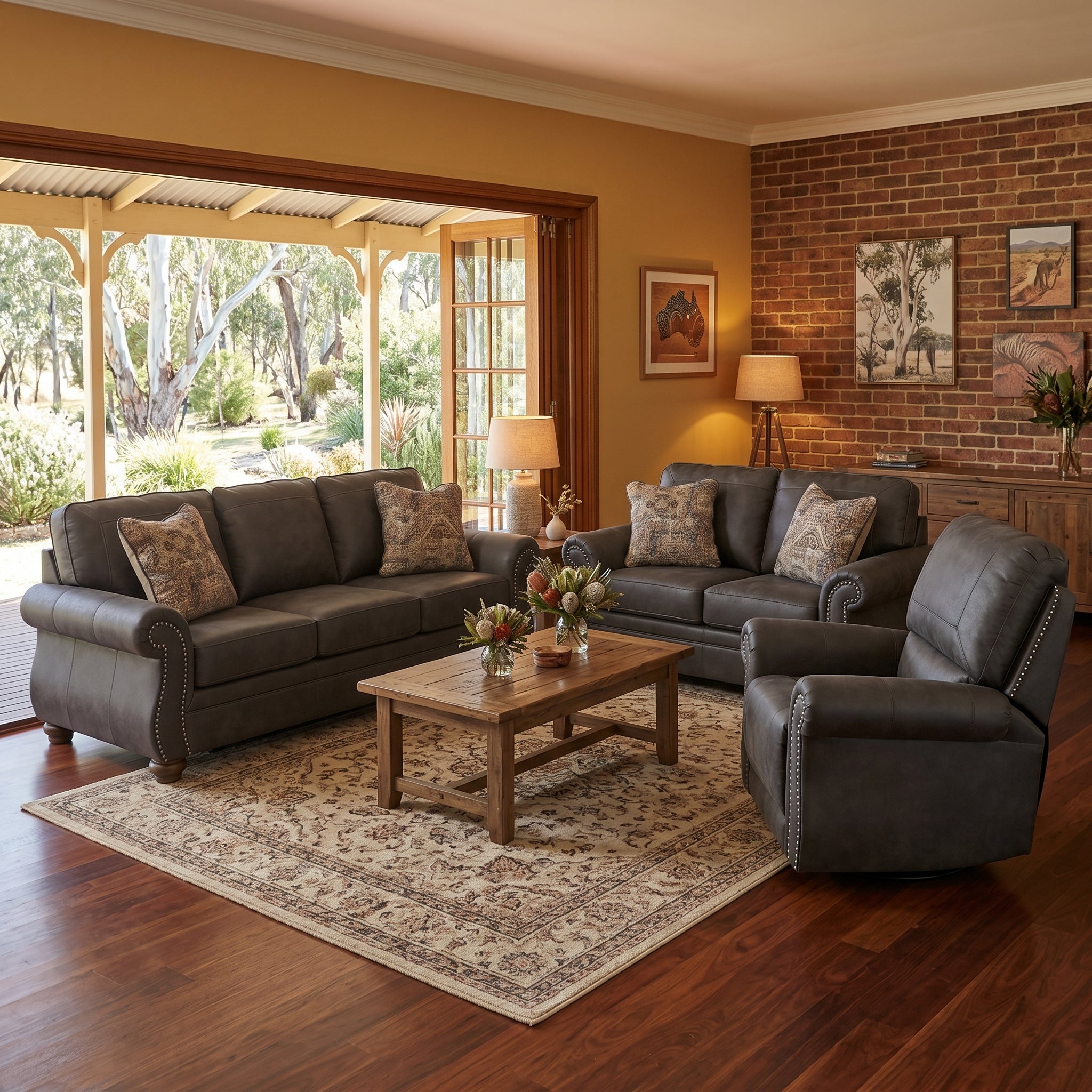 Sonoma 3+2+1 Sofa Package in Granite