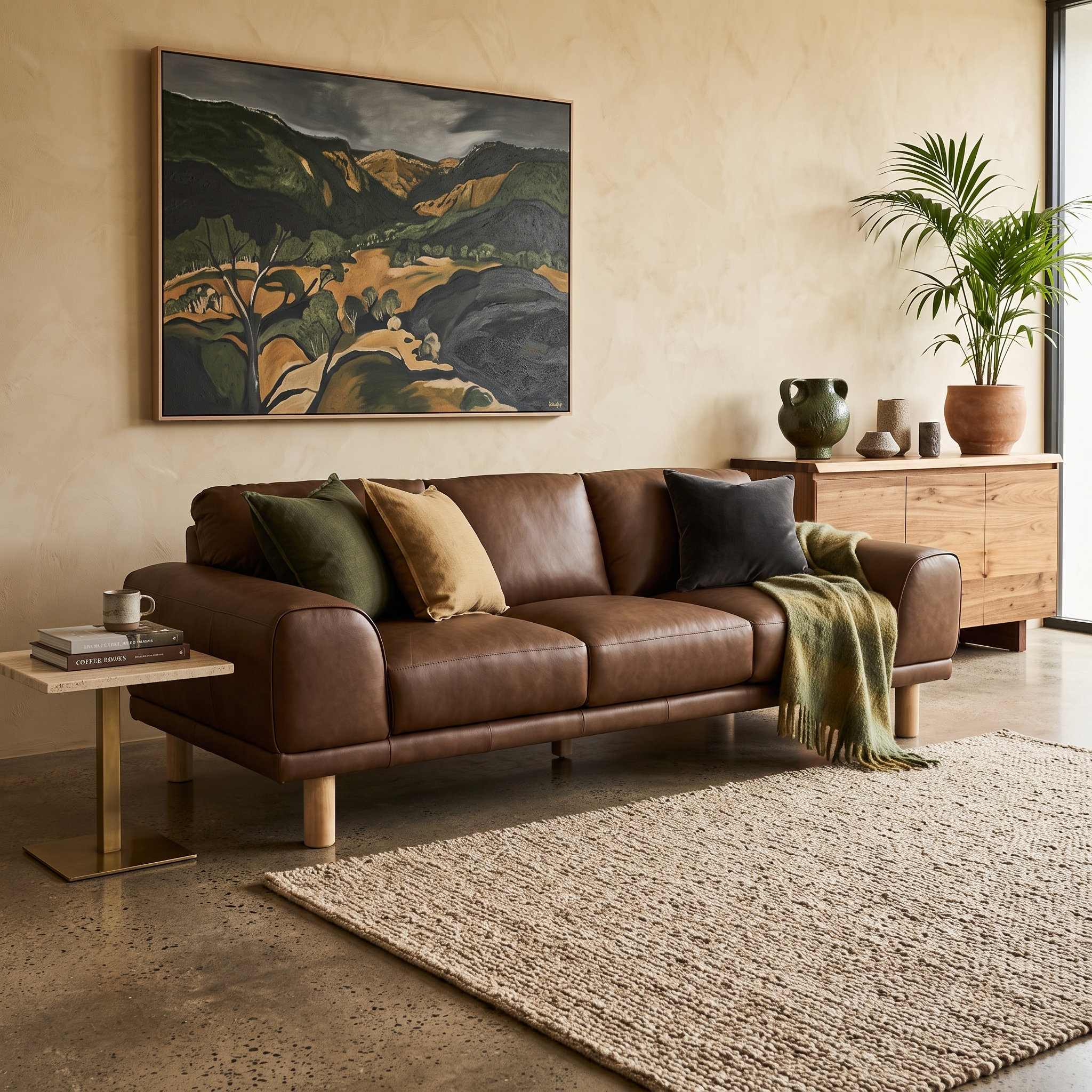 Dutton 3 Seater In Chocolate Leather