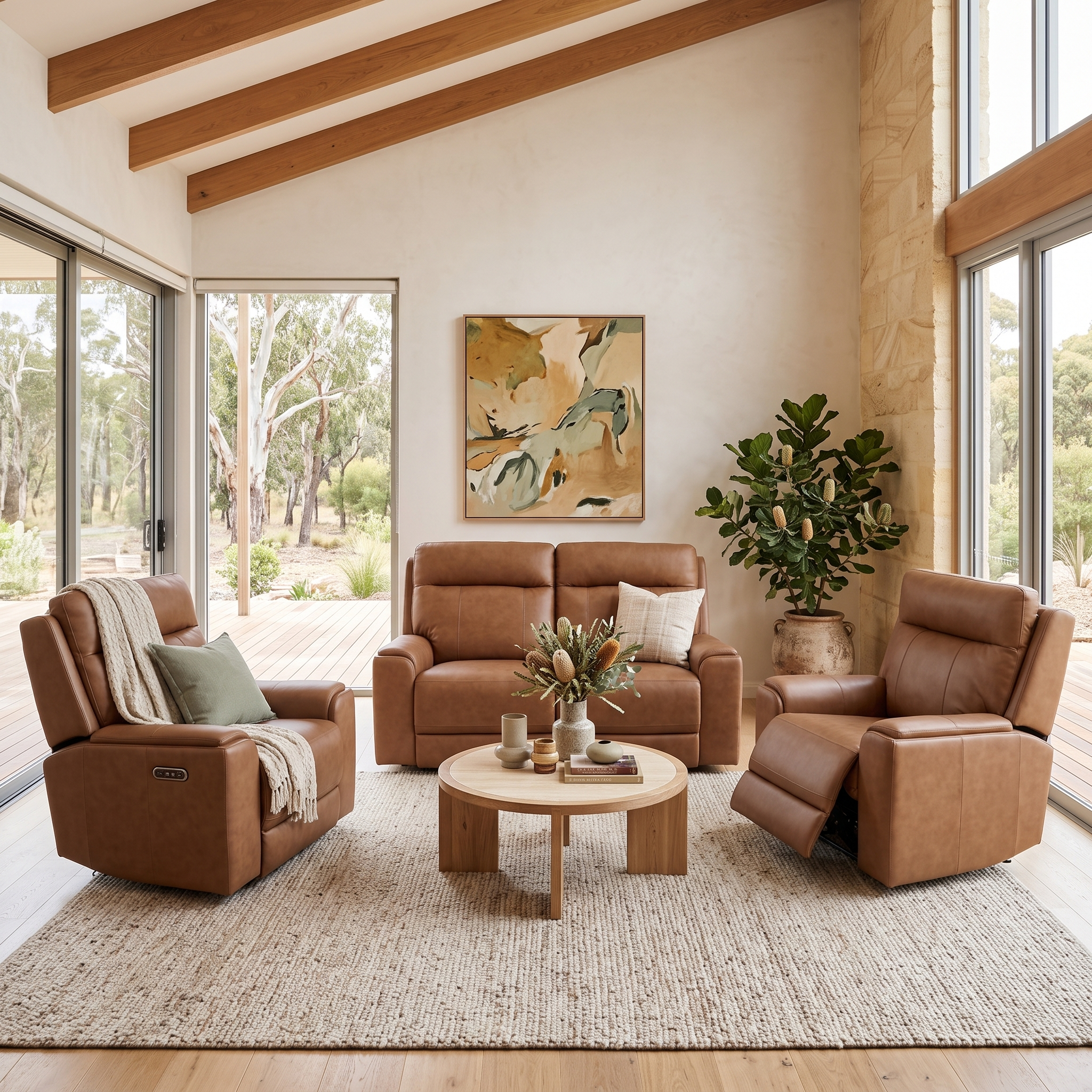 Nebraska 2+1+1 Triple Electric Motor Recliner Package