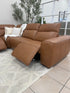Haines Modular Lounge With 3 Dual Motor Electric Recliners In Tan Leather