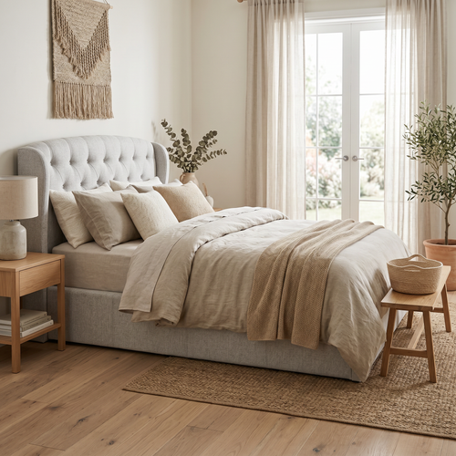 Dallas Queen Bed With Gas Lift Storage In Grey
