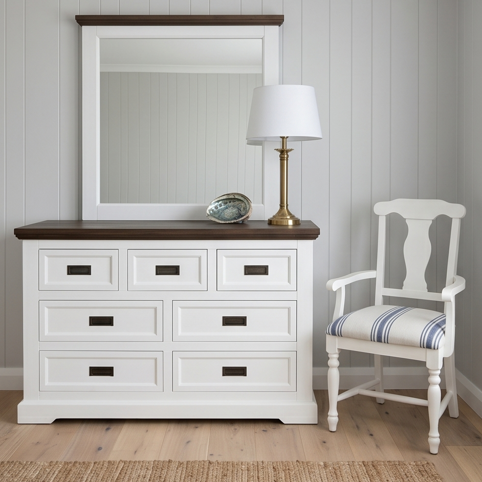 Hamptons Dressing Table With Mirror