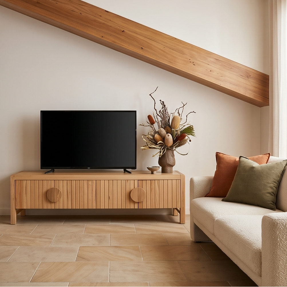 Morocco 185cm TV Unit  In Natural Australian Messmate