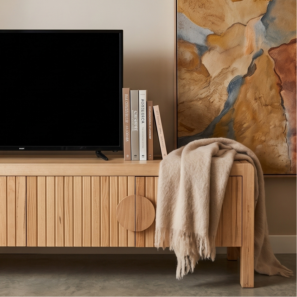 Morocco 185cm TV Unit  In Natural Australian Messmate