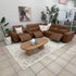 Haines Modular Lounge With 3 Dual Motor Electric Recliners In Tan Leather