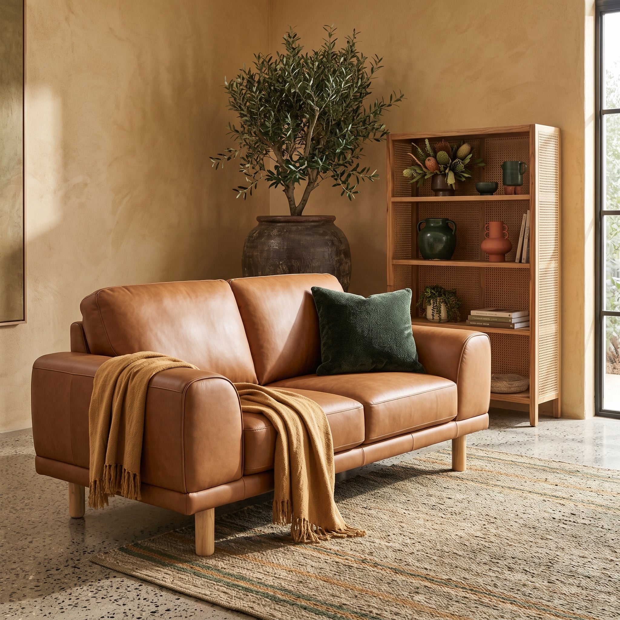 Dutton 2 Seater Sofa In Camel Colour
