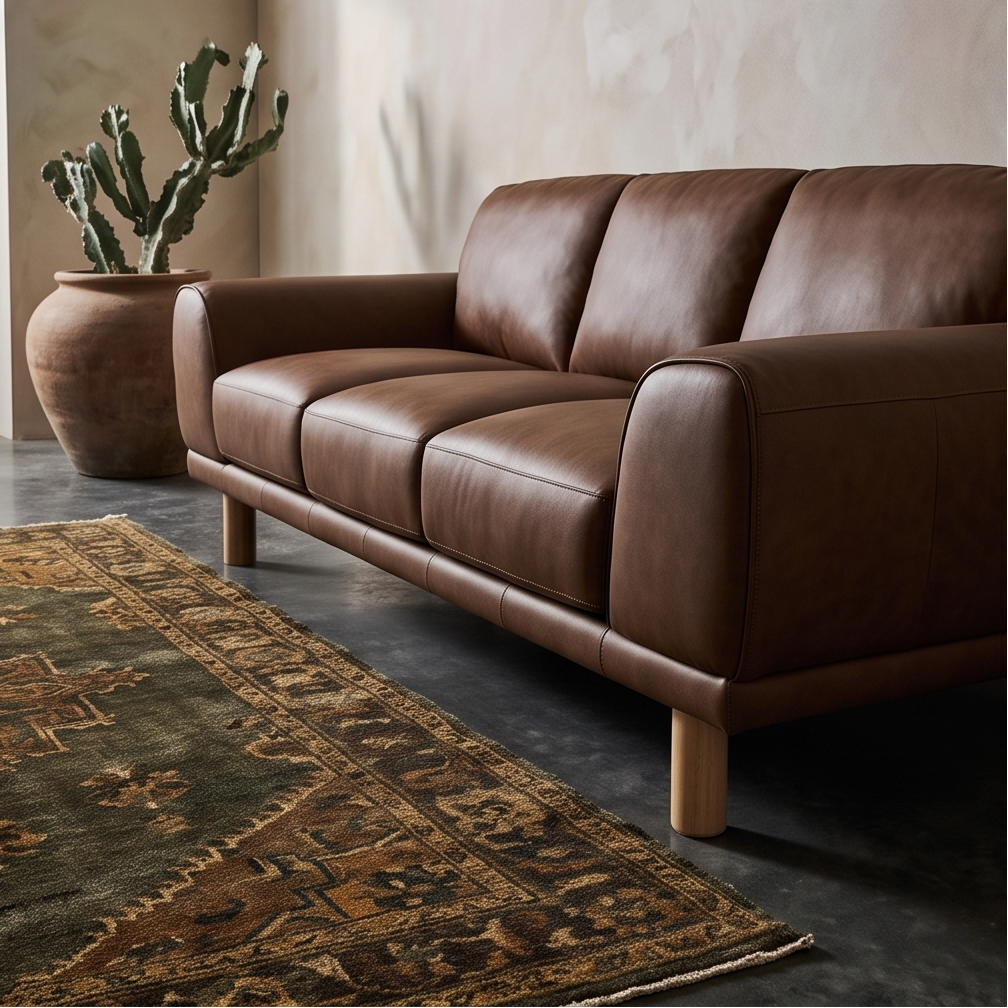 Dutton 3 Seater In Chocolate Leather