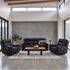 Rockville 3+1+1 Dual Motion Recliner Package in Black Leather