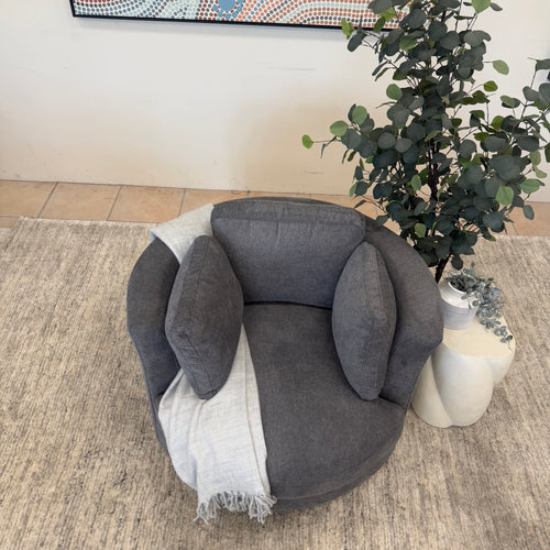 Cloud Soft Cuddle Chair In Grey Upholstery