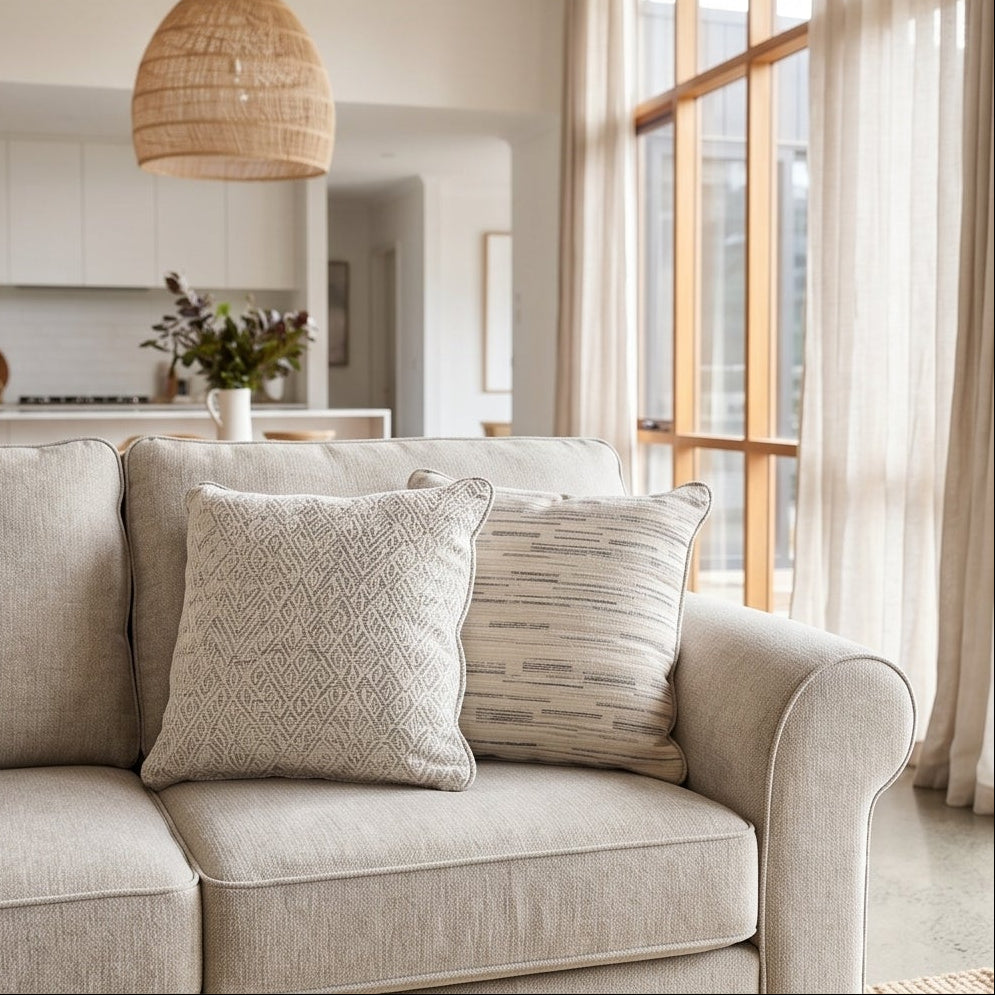 Remmy 2 Seater Sofa In Natural Grey