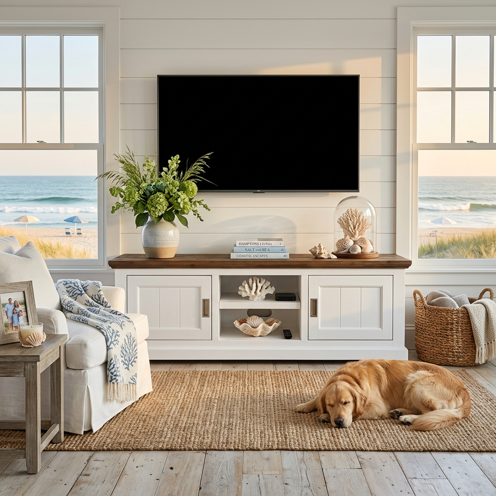 Hamptons 1770 wide TV unit