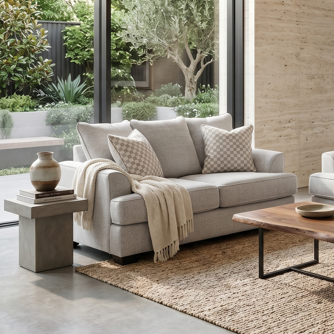 Pearce 2 Seater Sofa In Soft Grey
