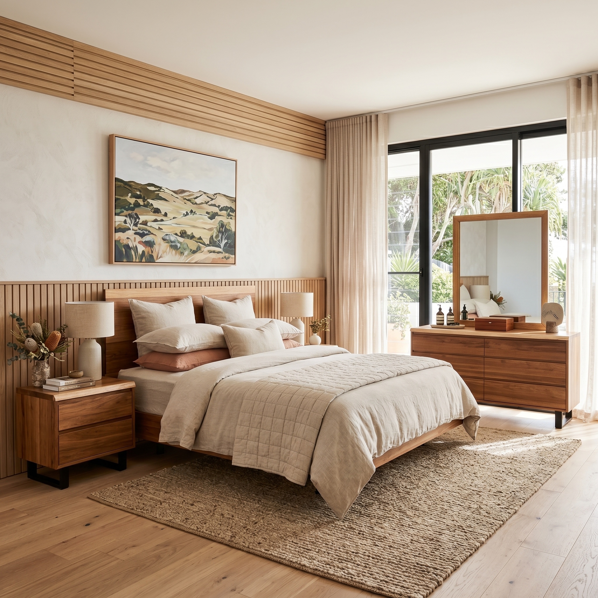 Highland 4 Piece Dressing Table Package In Tasmanian Blackwood