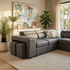 Hermes right chaise with sofabed in grey