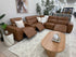Haines Modular Lounge With 3 Dual Motor Electric Recliners In Tan Leather