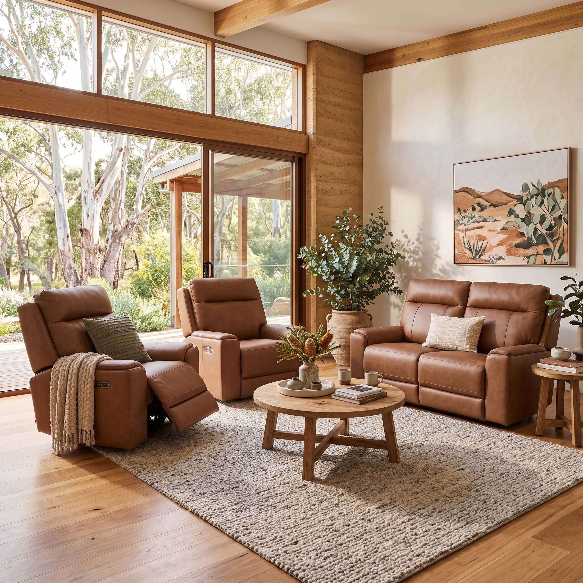 Nebraska 2+1+1 Triple Electric Motor Recliner Package