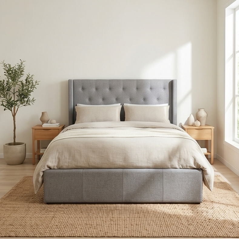 Memphis Double Bed In Grey