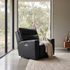 Rockville single recliner with dual electric recliners in black leather
