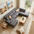 Bronte left chaise with sofabed in grey