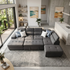 Bronte left chaise with sofabed in grey