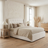 Dallas Double Bed With Gas Lift In Natural Upholstery