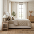 Dallas Double Bed With Gas Lift In Natural Upholstery