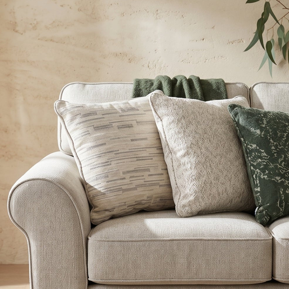 Remmy 3 Seater Sofa In Natural Grey