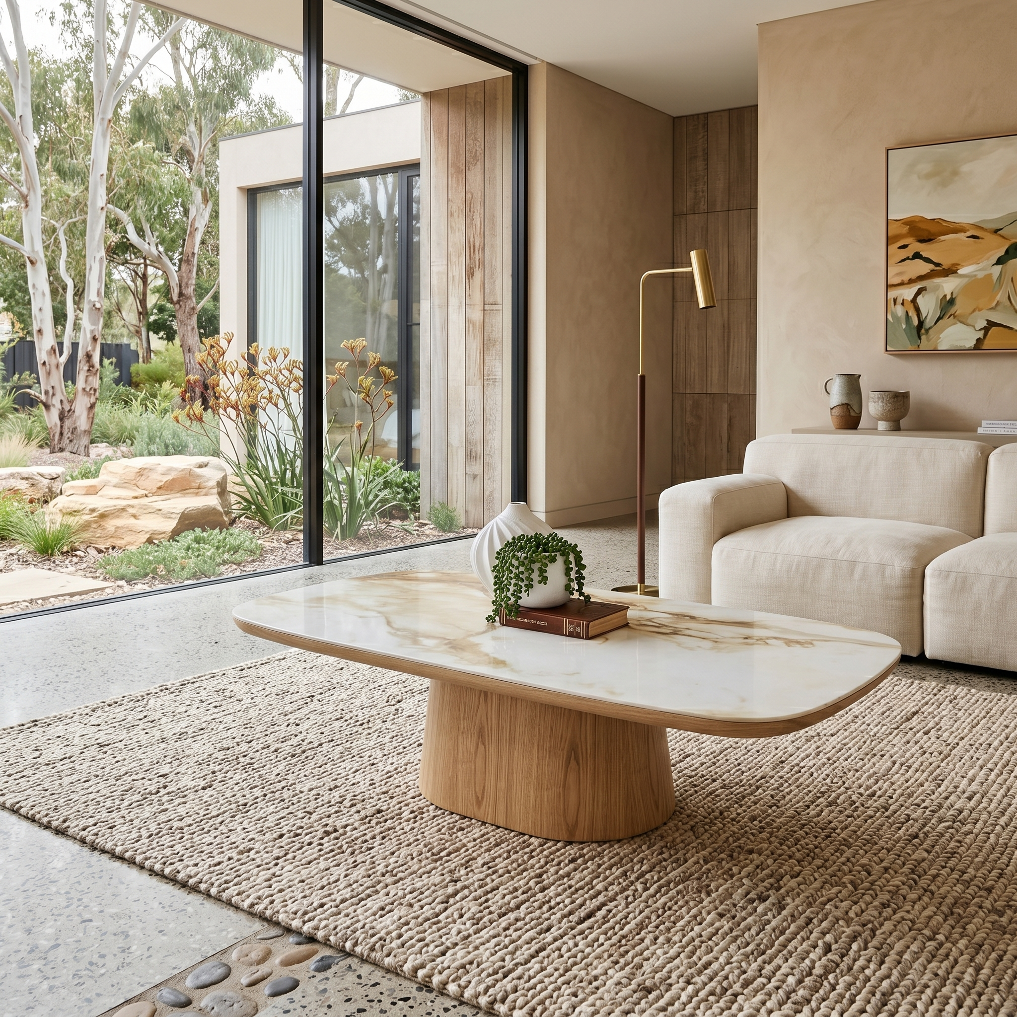 Olympus Oval Coffee Table With Ceramic Top
