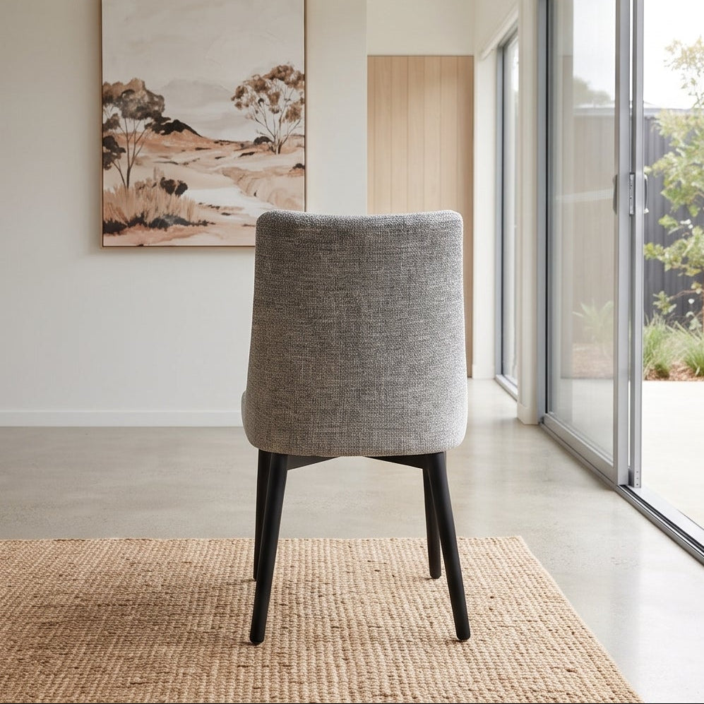 Milano Dining Chair In Grey With Black Leg