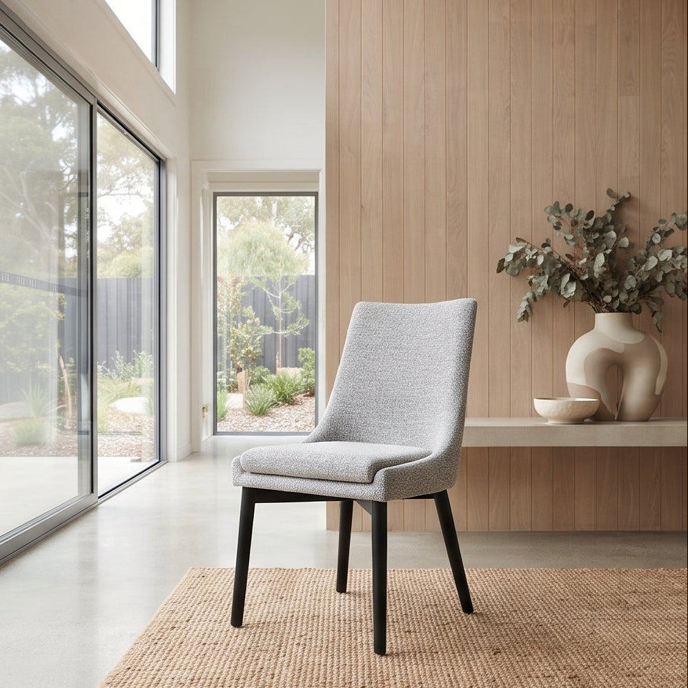 Milano Dining Chair In Grey With Black Leg