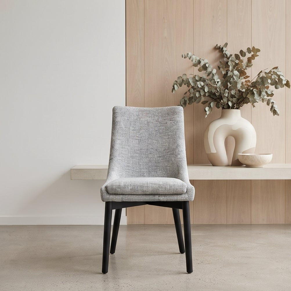 Milano Dining Chair In Grey With Black Leg