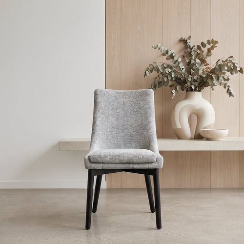 Milano Dining Chair In Grey With Black Leg