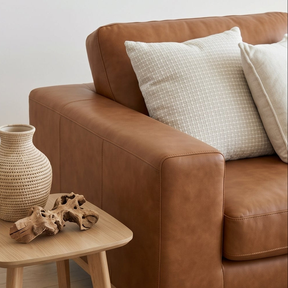 Bliss 3 Seater In Tan Leather