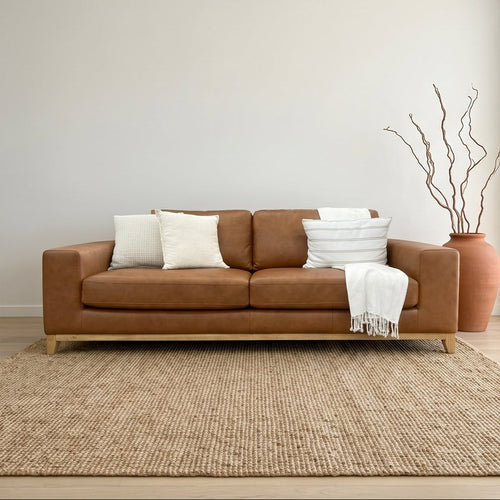 Bliss 3 Seater In Tan Leather