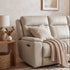 Nebraska 3 Seater Triple Electric in Beige Leather