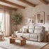 Nebraska 3 Seater Triple Electric in Beige Leather