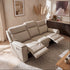 Nebraska 3 Seater Triple Electric in Beige Leather