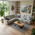 Caruso 100% Leather Modular With 3 x Electric Recliners In Beige Stone