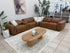 Haines Modular Lounge With 3 Dual Motor Electric Recliners In Tan Leather