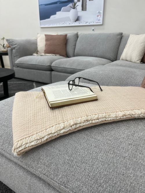 Jupiter Right Chaise With Ottoman In Light Grey