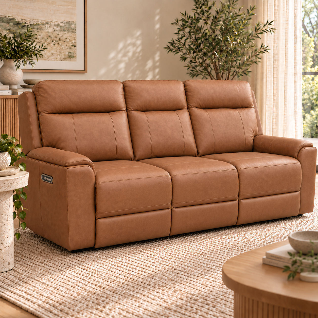 Nebraska 3 Seater Recliner in Vintage Walnut