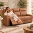 Nebraska 3 Seater Recliner in Vintage Walnut