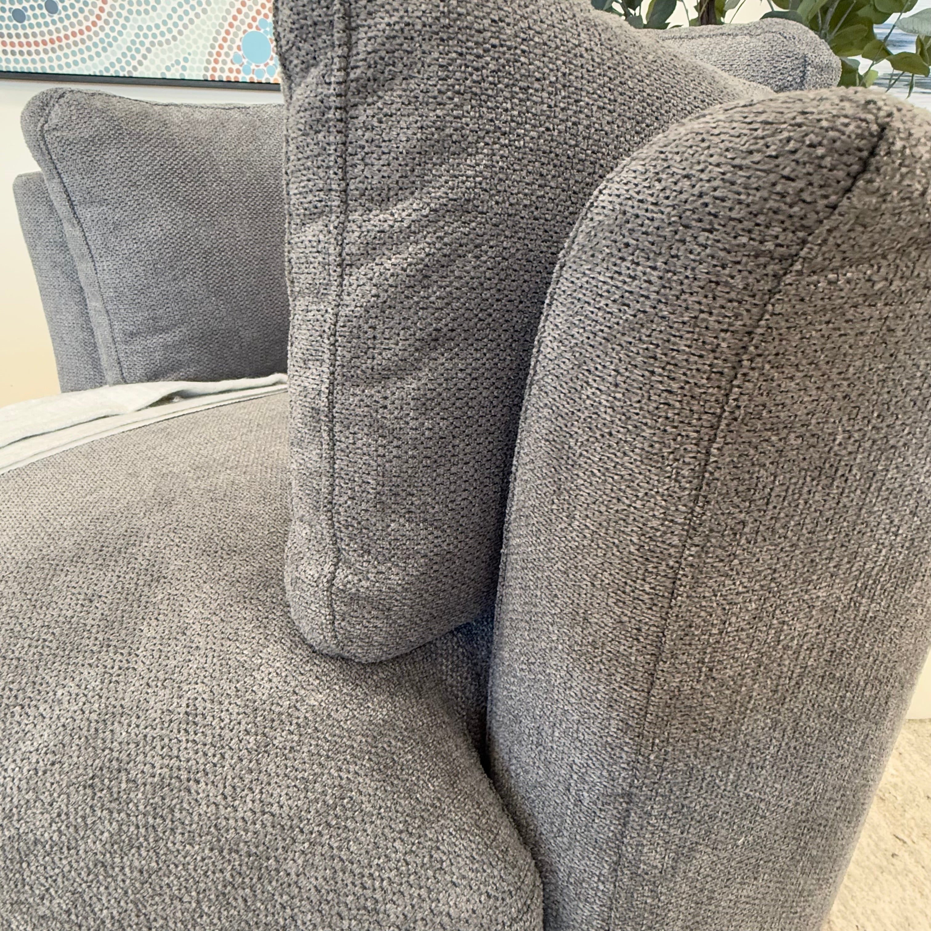 Cloud Soft Cuddle Chair In Grey Upholstery