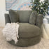 Cloud Soft Cuddle Chair In Pesto Green Upholstery