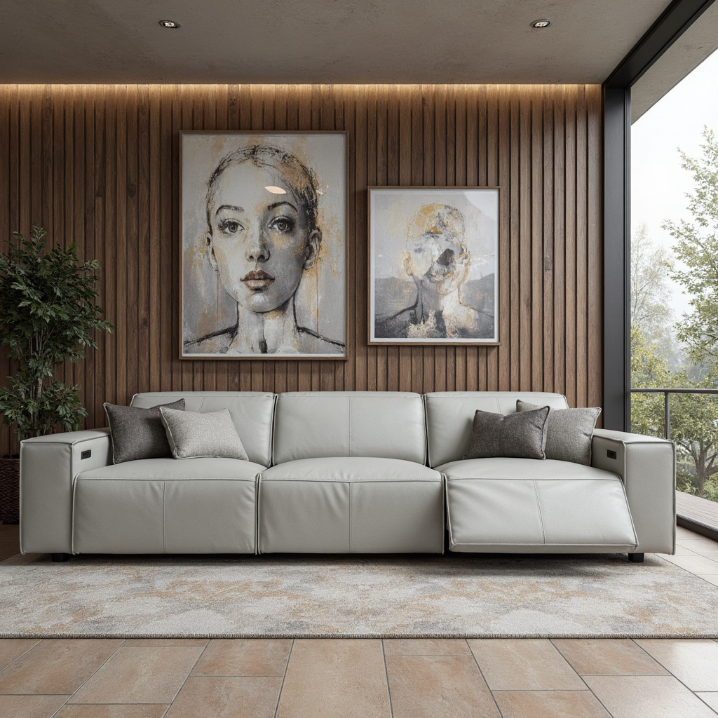 Xander 4 Seater With Electrics In 100% Premium Grey Leather