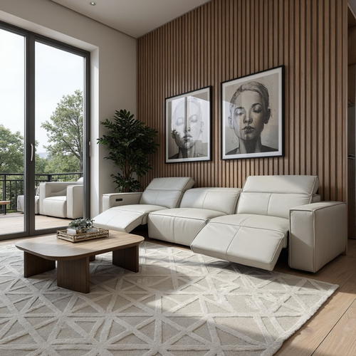 Xander 4 Seater With Electrics In 100% Premium Grey Leather