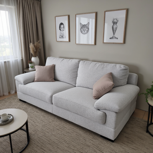 Antonio 2 Seater Sofa In Light Grey